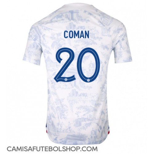Camisa de time de futebol França Kingsley Coman #20 Replicas 2º Equipamento Mundo 2022 Manga Curta